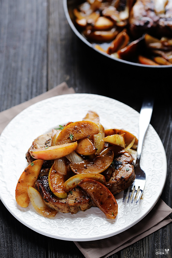 Apple Cinnamon Pork Chops | Faith, Hope, Love, and Luck Survive Despite a Whiskered Accomplice