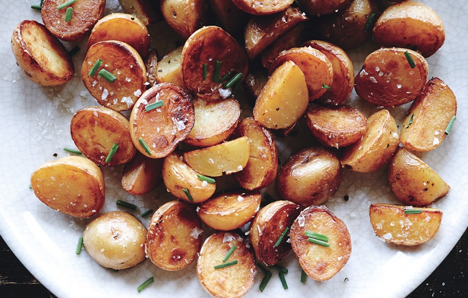 Crispy Salt and Vinegar Potatoes | Faith, Hope, Love, and Luck Survive Despite a Whiskered Accomplice