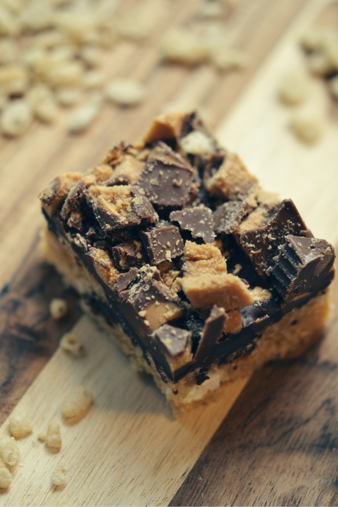Chocolate-Covered Peanut Butter and Marshmallow Krispies Bars | Faith, Hope, Love, and Luck Survive Despite a Whiskered Accomplice