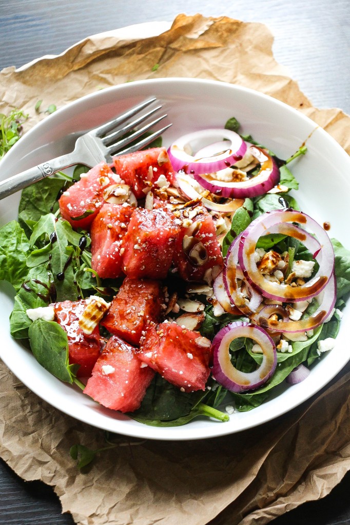 Balsamic Watermelon Feta Salad | Faith, Hope, Love, and Luck Survive Despite a Whiskered Accomplice