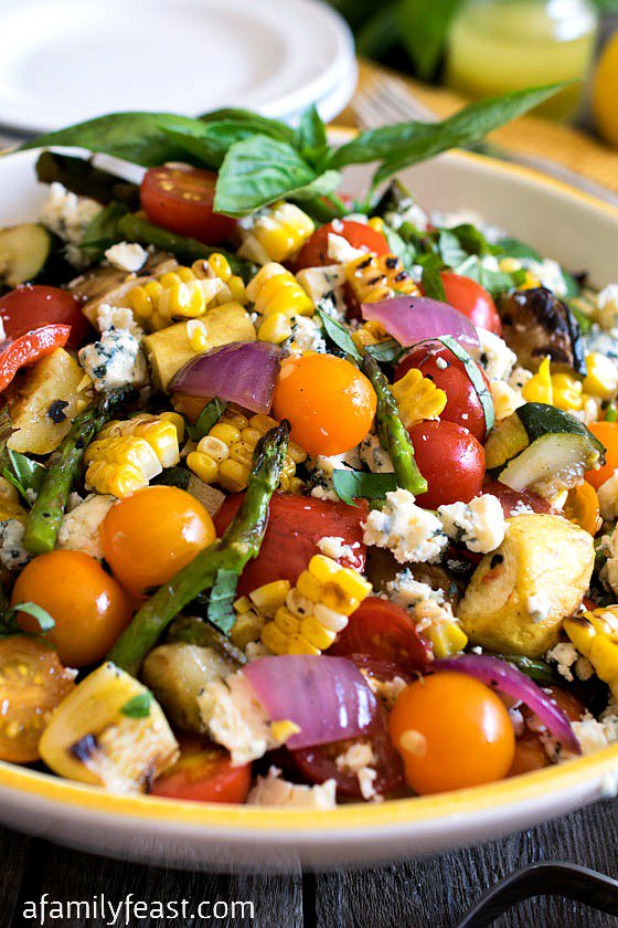 Grilled Summer Vegetable Salad | Faith, Hope, Love, and Luck Survive Despite a Whiskered Accomplice