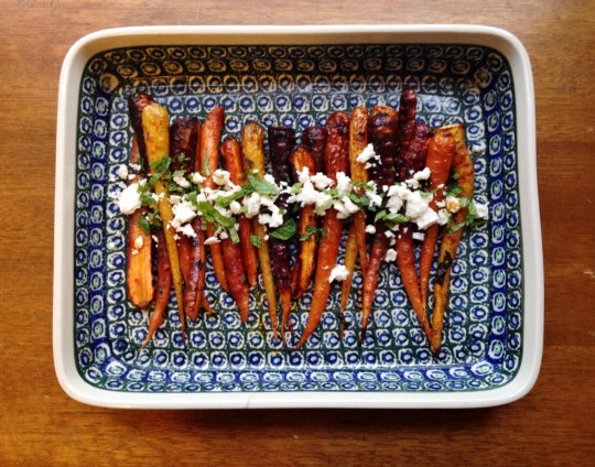 Moroccan Spiced Carrots with Feta and Mint | Faith, Hope, Love, and Luck Survive Despite a Whiskered Accomplice