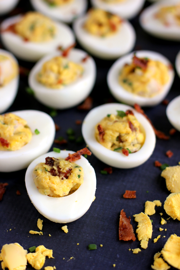 Shrimp and Bacon Stuffed Deviled Eggs | Faith, Hope, Love, and Luck Survive Despite a Whiskered Accomplice
