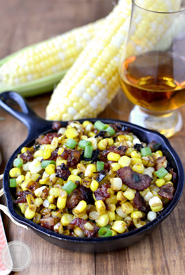 Sweet Corn with Maple-Bourbon Brown Butter and Bacon | Faith, Hope, Love, and Luck Survive Despite a Whiskered Accomplice