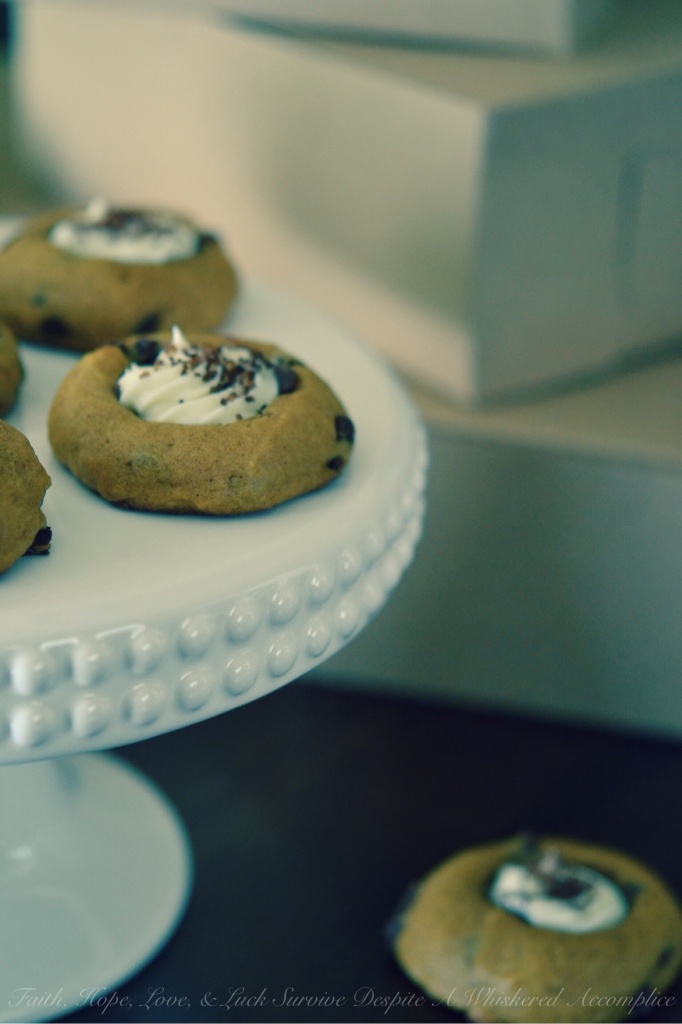 Oktoberfest Pumpkin Bread Thumbprint Cookies | Faith, Hope, Love, and Luck Survive Despite a Whiskered Accomplice