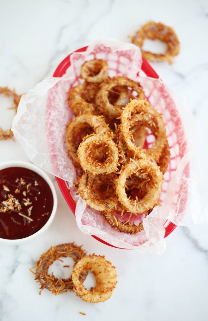 Toasted Coconut Onion Rings | Faith, Hope, Love, and Luck Survive Despite a Whiskered Accomplice