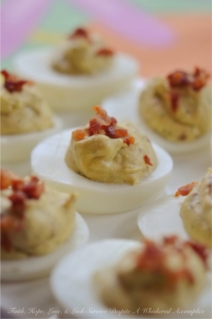 Balsamic Deviled Eggs with Pancetta - Are you looking for a new deviled egg to brighten up your holiday table or make your picnic or barbeque a little more exciting? Then these balsamic vinegar deviled eggs topped with crispy diced pancetta are what you're looking for. They're a little salty, a little sweet, and a whole lot of irresistible.
