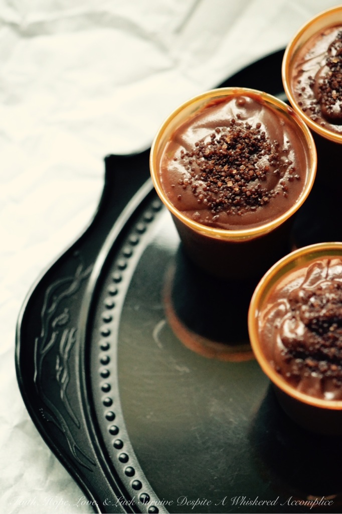 Chocolate Pudding Shots | Faith, Hope, Love, and Luck Survive Despite a Whiskered Accomplice