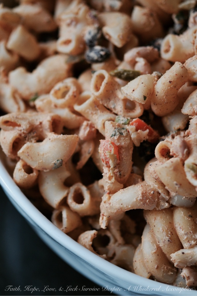 Mexican Cream Cheese Pasta Salad | Faith, Hope, Love, and Luck Survive Despite a Whiskered Accomplice