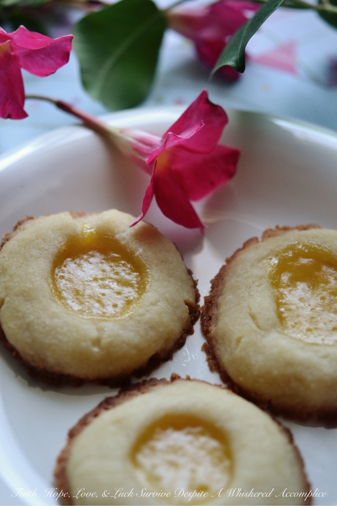 Lemon Curd Thumbprint Cookies | Faith, Hope, Love, and Luck Survive Despite a Whiskered Accomplice