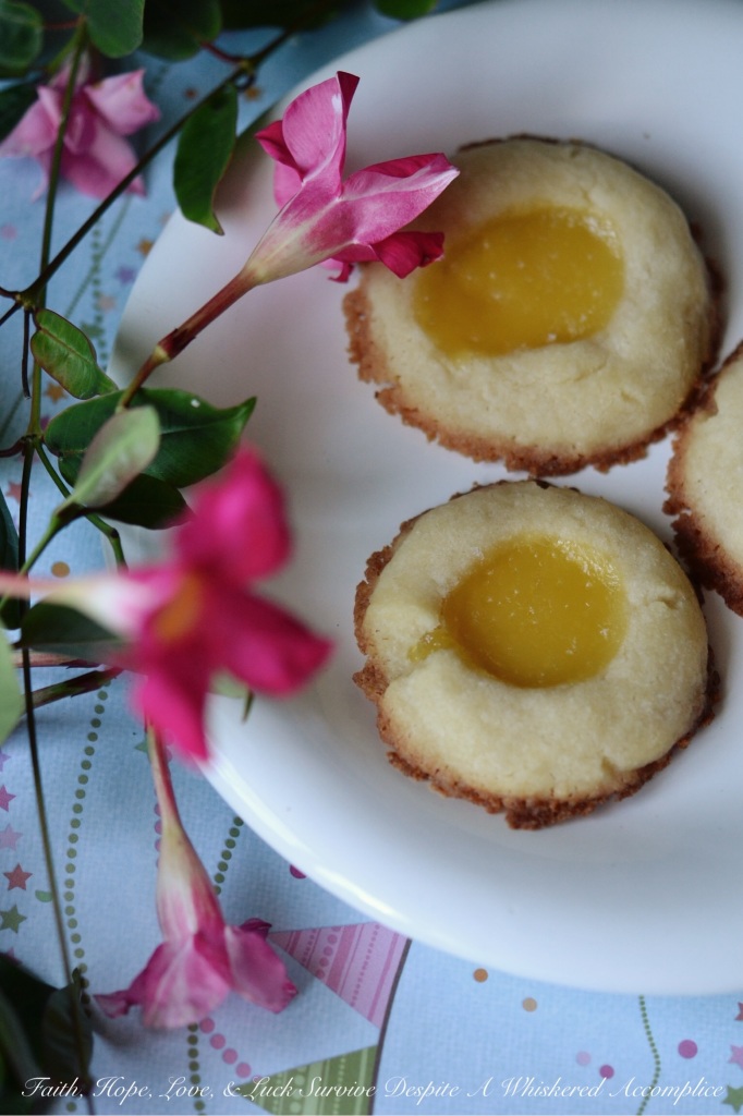 Lemon Curd Thumbprint Cookies | Faith, Hope, Love, and Luck Survive Despite a Whiskered Accomplice