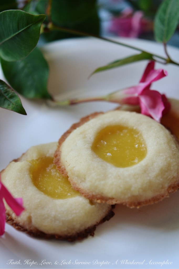 Lemon Curd Thumbprint Cookies | Faith, Hope, Love, and Luck Survive Despite a Whiskered Accomplice