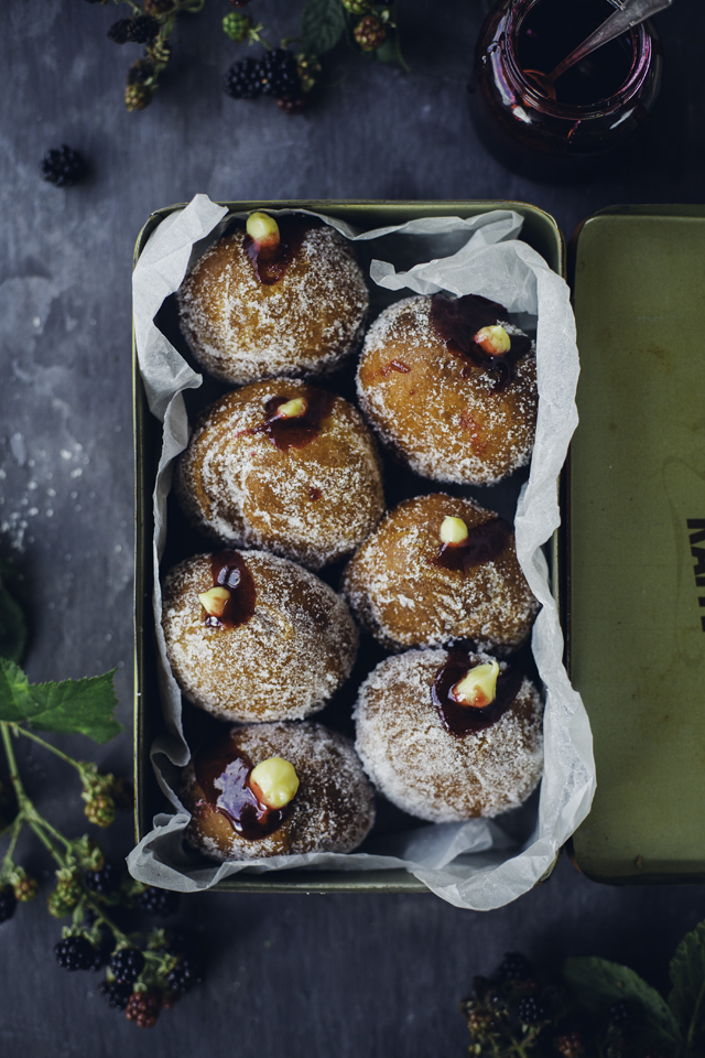 Blackberry and Custard Doughnuts | Faith, Hope, Love, and Luck Survive Despite a Whiskered Accomplice