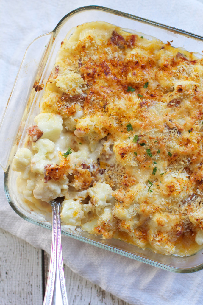 Cheesy Cauliflower Gratin with Bacon | Faith, Hope, Love, and Luck Survive Despite a Whiskered Accomplice