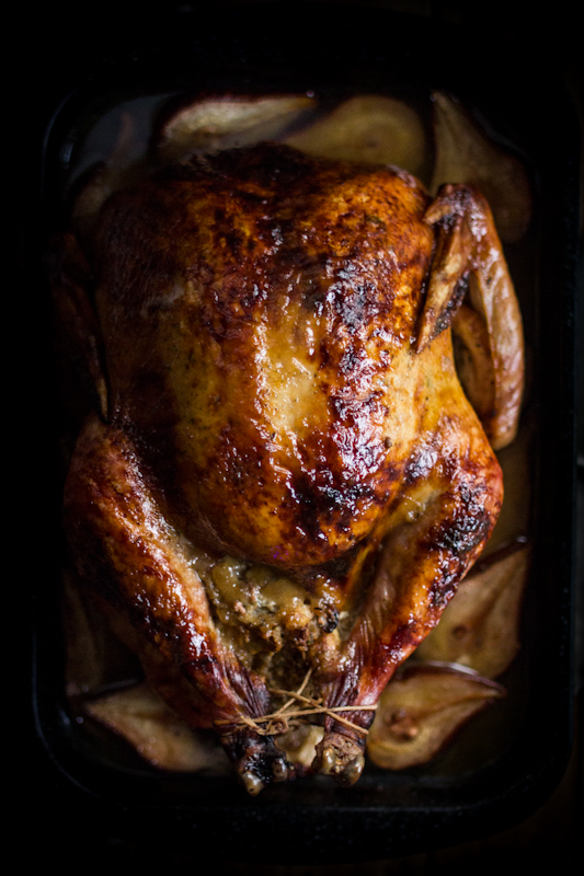 Roast Turkey with Pears and Sage | Faith, Hope, Love, and Luck Survive Despite a Whiskered Accomplice
