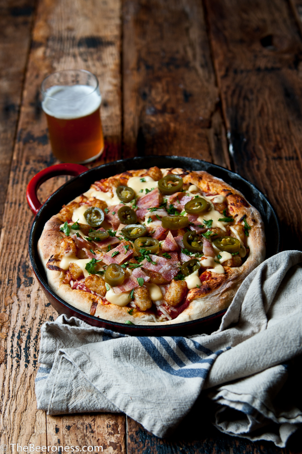 Trashed Up Beer Cheese Tater Tot Pizza | Faith, Hope, Love, and Luck Survive Despite a Whiskered Accomplice