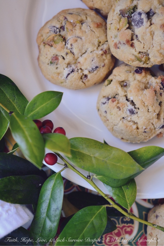 Sea Salted Pistachio Chip Cookies | Faith, Hope, Love, and Luck Survive Despite a Whiskered Accomplice