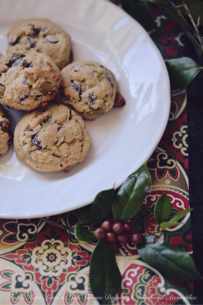 Sea Salted Pistachio Chip Cookies | Faith, Hope, Love, and Luck Survive Despite a Whiskered Accomplice