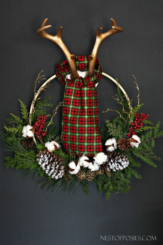 Lumber Jack Antler Wreath | Faith, Hope, Love, and Luck Survive Despite a Whiskered Accomplice
