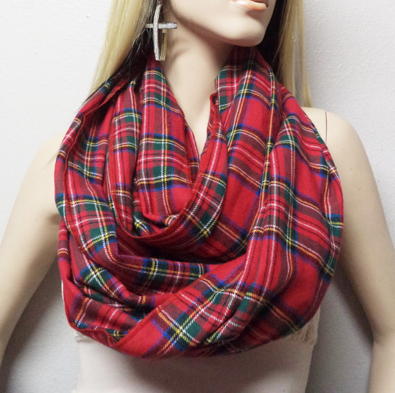 Tartan Flannel Infinity Scarf | Faith, Hope, Love, and Luck Survive Despite a Whiskered Accomplice
