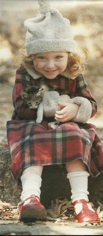 Tartan Girl with Kitty | Faith, Hope, Love, and Luck Survive Despite a Whiskered Accomplice