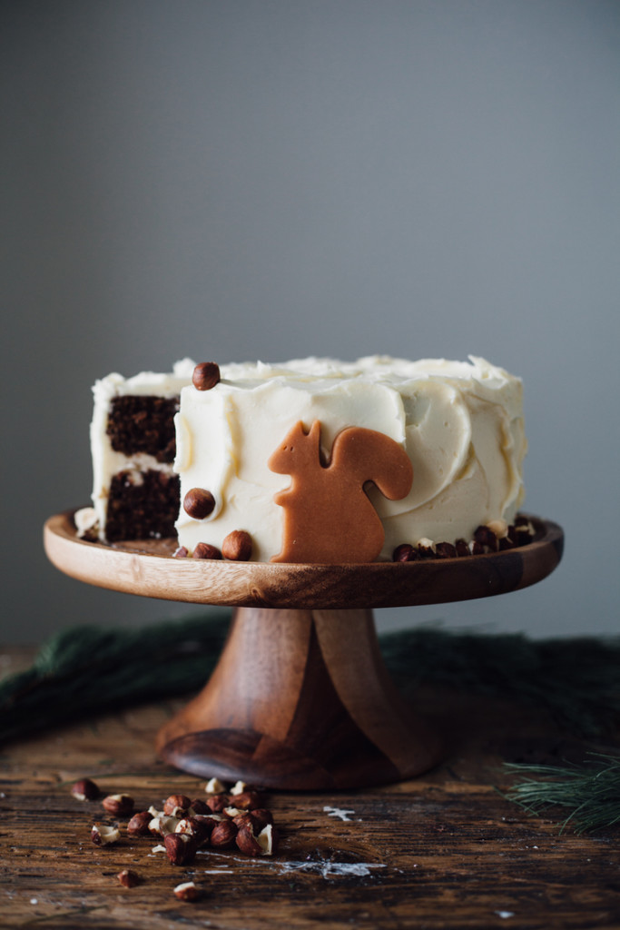 Chocolate Hazelnut Cake with Vanilla Hazelnut Buttercream | Faith, Hope, Love, and Luck Survive Despite a Whiskered Accomplice