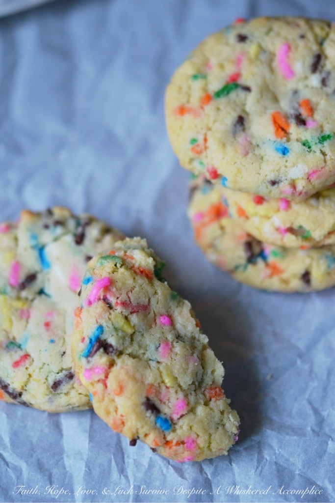 Almond Sprinkle Cookies - What's better than a cookie loaded with lots and lots of rainbow sprinkles? A delicate, sweet, and absolutely yummy sprinkle-packed cookie with a lovely almond flavor. These cookies aren't just pretty, they're seriously delicious.