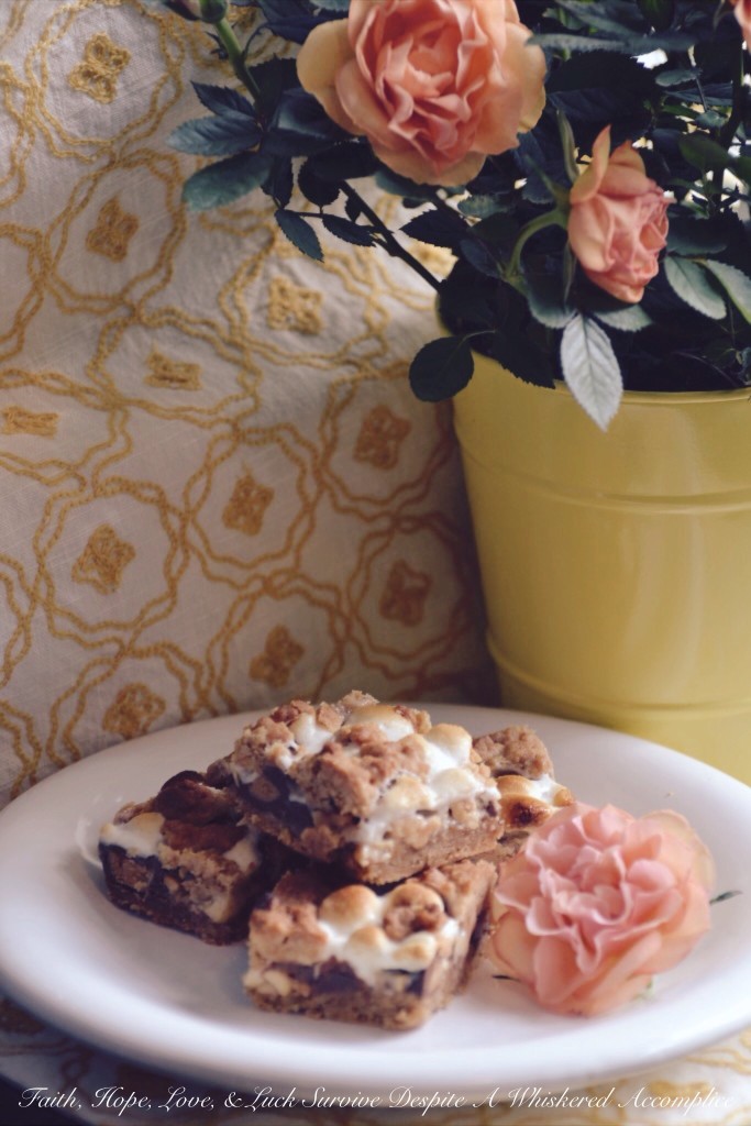 Peanut Butter Cup S'mores Bars - In this sinfully sweet cookie dessert bar recipe, a graham cracker crust is topped with chopped peanut butter cups and then sprinkled with peanuts, marshmallows, and miniature chocolate chips, before having more of the graham cracker crust mixture crumbled on top. With this baked s'mores recipe, there's absolutely no need to wait for a campfire.