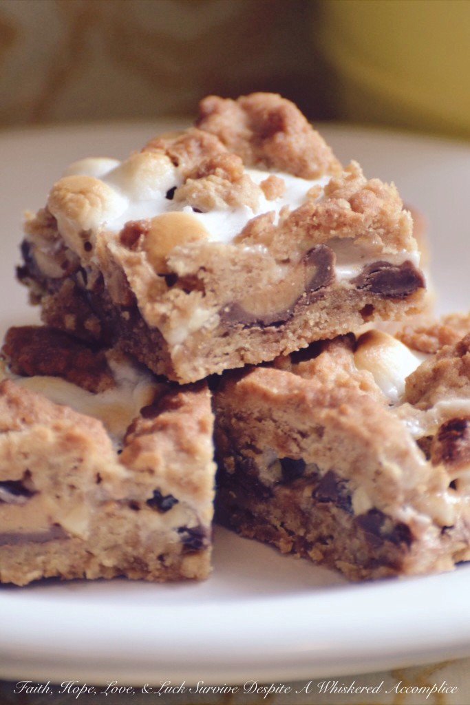 Peanut Butter Cup S'mores Bars - In this sinfully sweet cookie dessert bar recipe, a graham cracker crust is topped with chopped peanut butter cups and then sprinkled with peanuts, marshmallows, and miniature chocolate chips, before having more of the graham cracker crust mixture crumbled on top. With this baked s'mores recipe, there's absolutely no need to wait for a campfire.