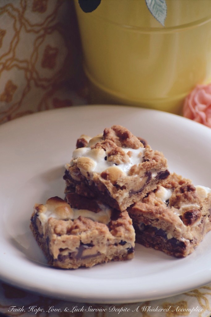 Peanut Butter Cup S'mores Bars - In this sinfully sweet cookie dessert bar recipe, a graham cracker crust is topped with chopped peanut butter cups and then sprinkled with peanuts, marshmallows, and miniature chocolate chips, before having more of the graham cracker crust mixture crumbled on top. With this baked s'mores recipe, there's absolutely no need to wait for a campfire.