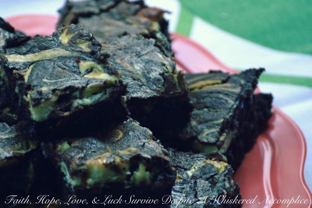 Salted Caramel Cream Cheese Brownies | Faith, Hope, Love, and Luck Survive Despite a Whiskered Accomplice