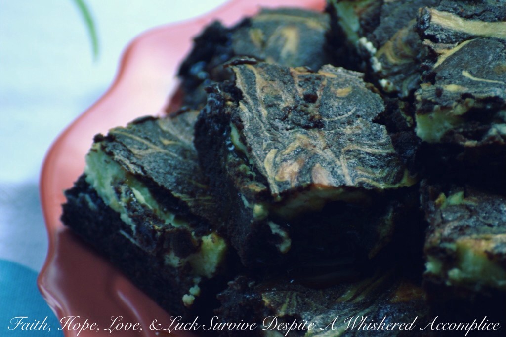 Salted Caramel Cream Cheese Brownies | Faith, Hope, Love, and Luck Survive Despite a Whiskered Accomplice