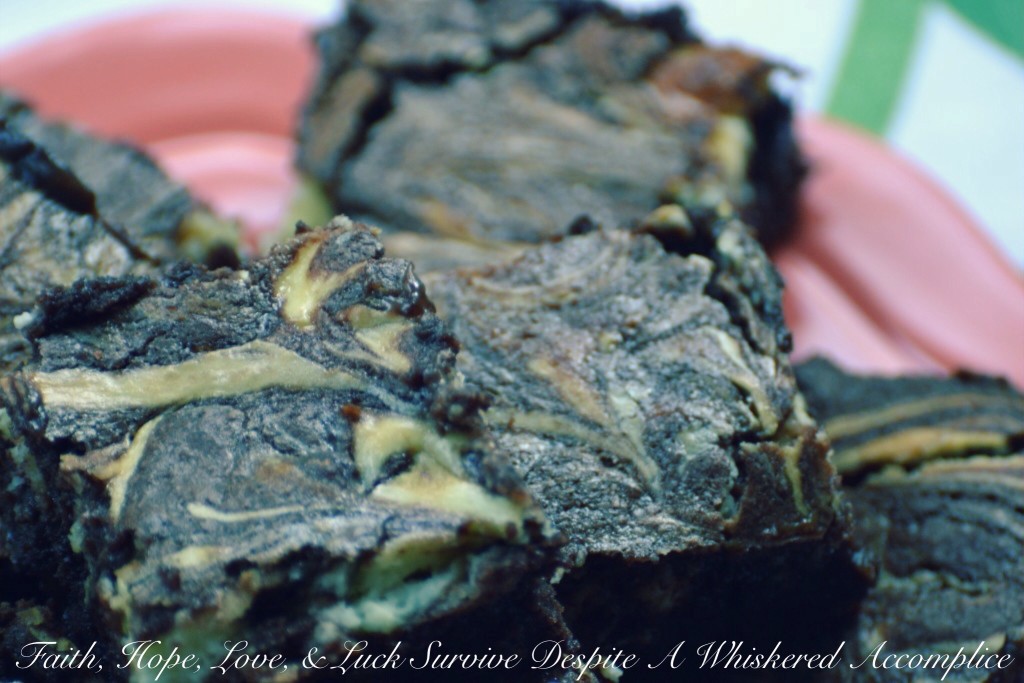 Salted Caramel Cream Cheese Brownies | Faith, Hope, Love, and Luck Survive Despite a Whiskered Accomplice