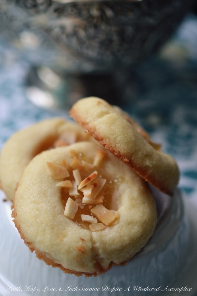 Good Luck Pineapple Shortbread Thumbprints | Faith, Hope, Love, and Luck Survive Despite a Whiskered Accomplice
