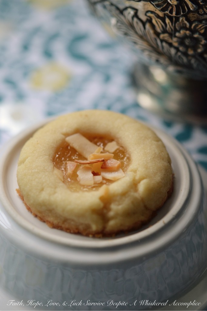 Good Luck Pineapple Shortbread Thumbprints | Faith, Hope, Love, and Luck Survive Despite a Whiskered Accomplice