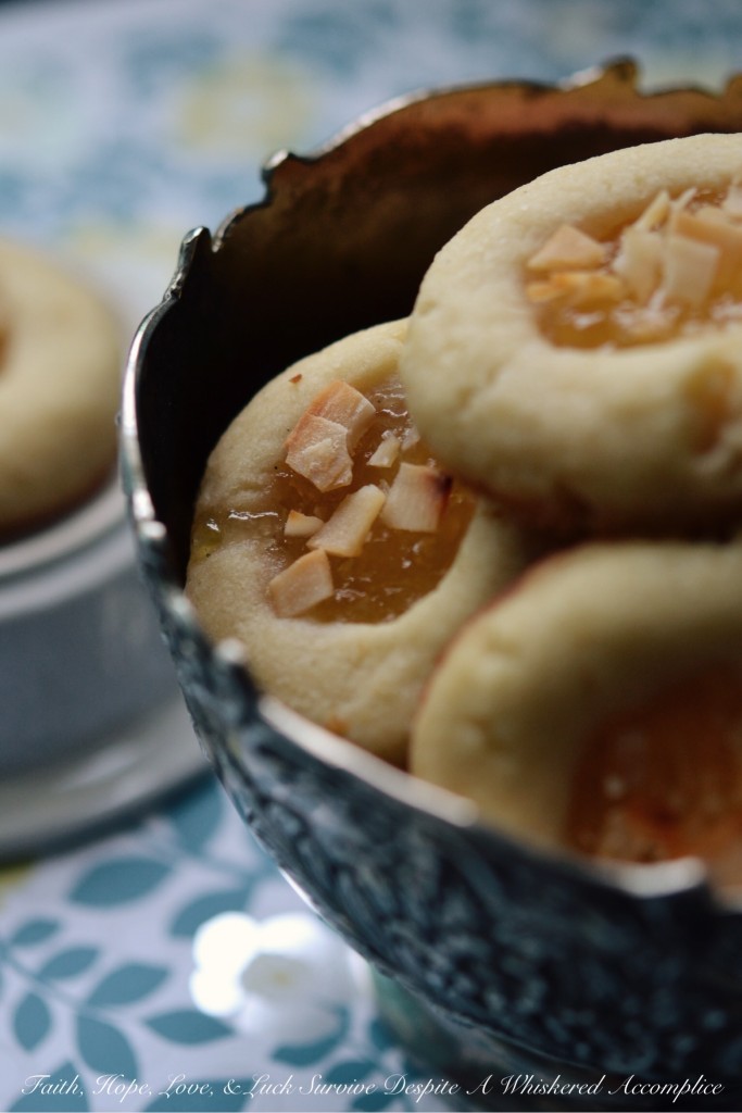 Good Luck Pineapple Shortbread Thumbprints | Faith, Hope, Love, and Luck Survive Despite a Whiskered Accomplice