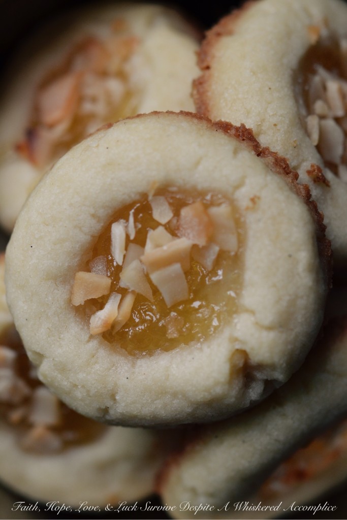 Good Luck Pineapple Shortbread Thumbprints | Faith, Hope, Love, and Luck Survive Despite a Whiskered Accomplice