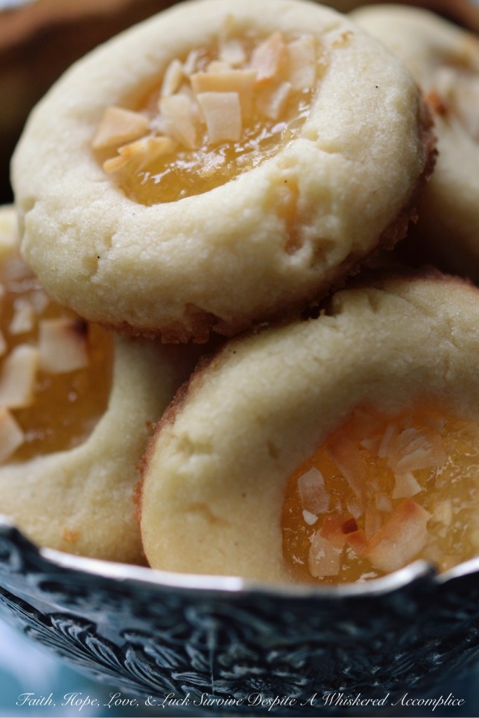 Good Luck Pineapple Shortbread Thumbprints | Faith, Hope, Love, and Luck Survive Despite a Whiskered Accomplice