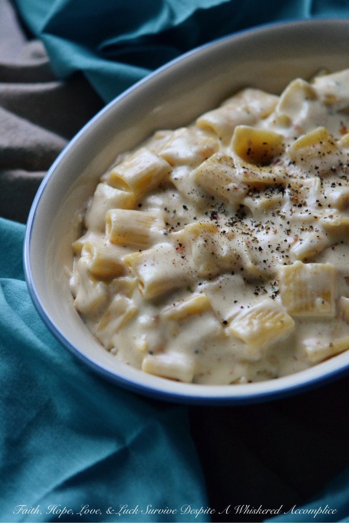 One-Pot Alfredo Mac and Cheese | Faith, Hope, Love, and Luck Survive Despite a Whiskered Accomplice