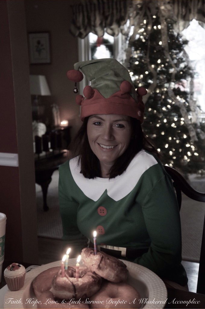 Elf Birthday Breakfast | Faith, Hope, Love, and Luck Survive Despite a Whiskered Accomplice