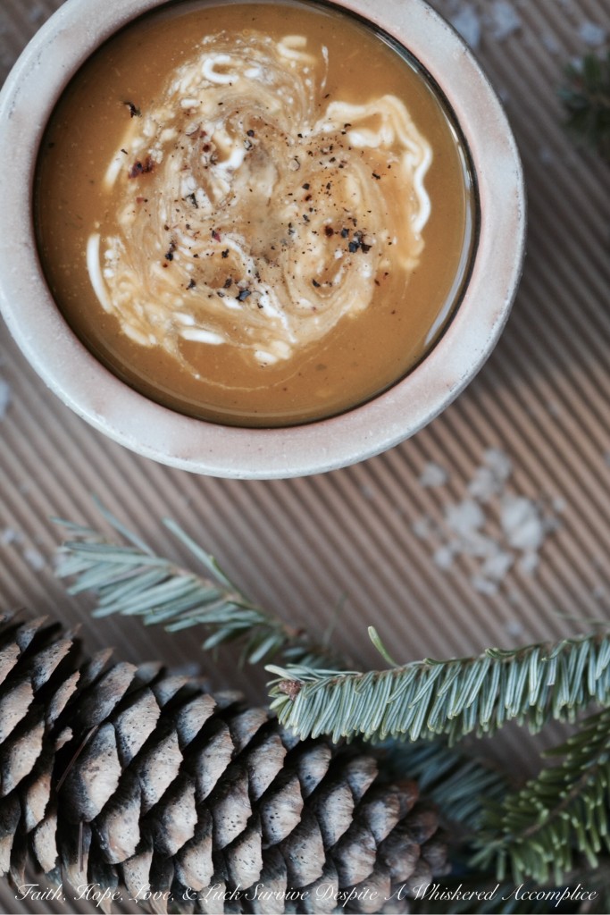 Winter's Healing Sweet Potato Soup | Faith, Hope, Love, and Luck Survive Despite a Whiskered Accomplice