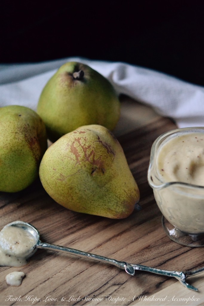 Creamy Pear Vinaigrette | Faith, Hope, Love, and Luck Survive Despite a Whiskered Accomplice