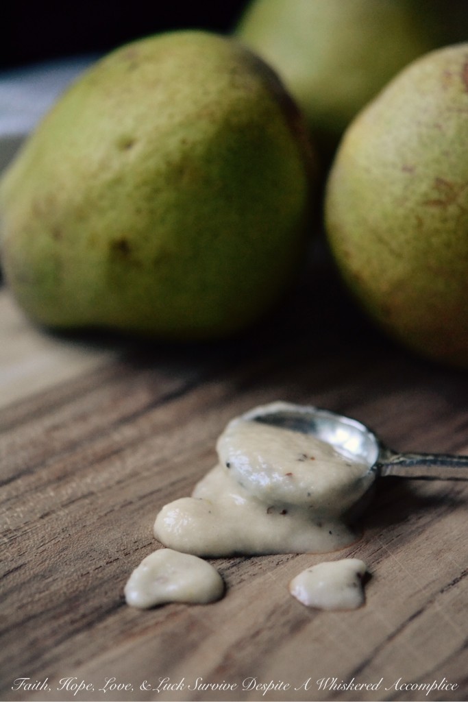 Creamy Pear Vinaigrette | Faith, Hope, Love, and Luck Survive Despite a Whiskered Accomplice