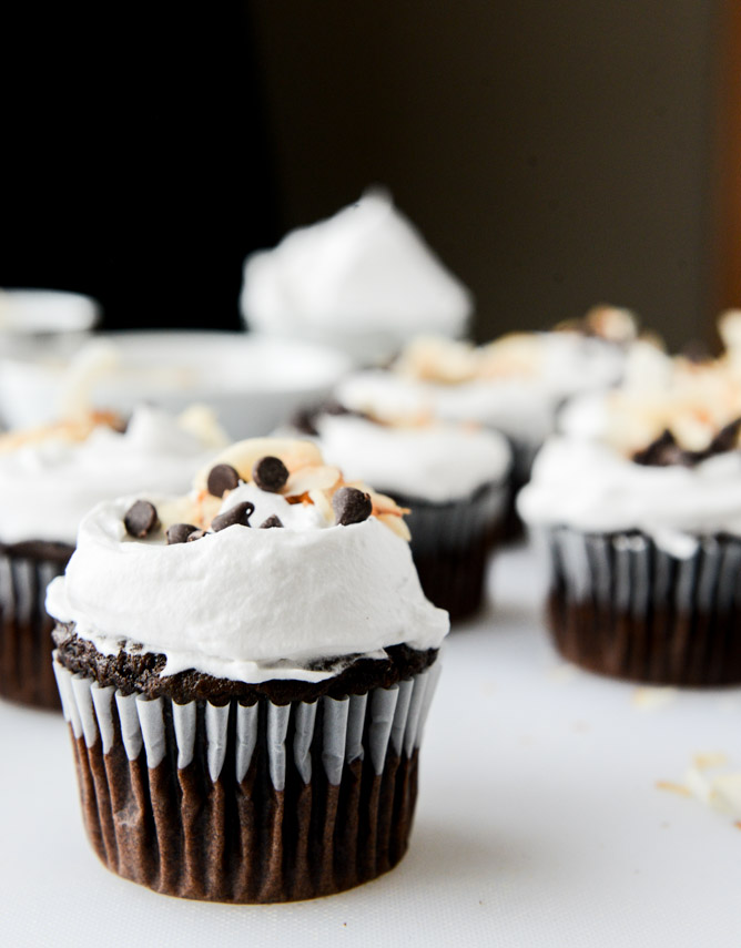 Chocolate Coconut Cream Cupcakes | Faith, Hope, Love, and Luck Survive Despite a Whiskered Accomplice