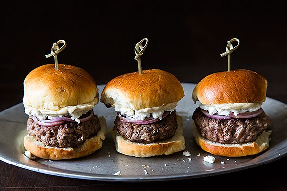 Lamb Sliders with Feta Cheese, Red Onions, and Cumin Mayonnaise | Faith, Hope, Love, and Luck Survive Despite a Whiskered Accomplice