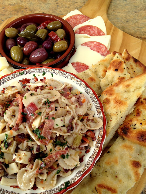 Muffuletta Pasta Salad | Faith, Hope, Love, and Luck Survive Despite a Whiskered Accomplice