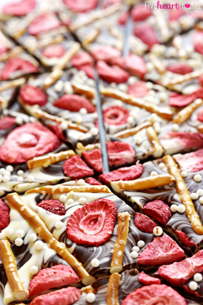 Strawberry Pretzel Chocolate Swirl Bark | Faith, Hope, Love, and Luck Survive Despite a Whiskered Accomplice