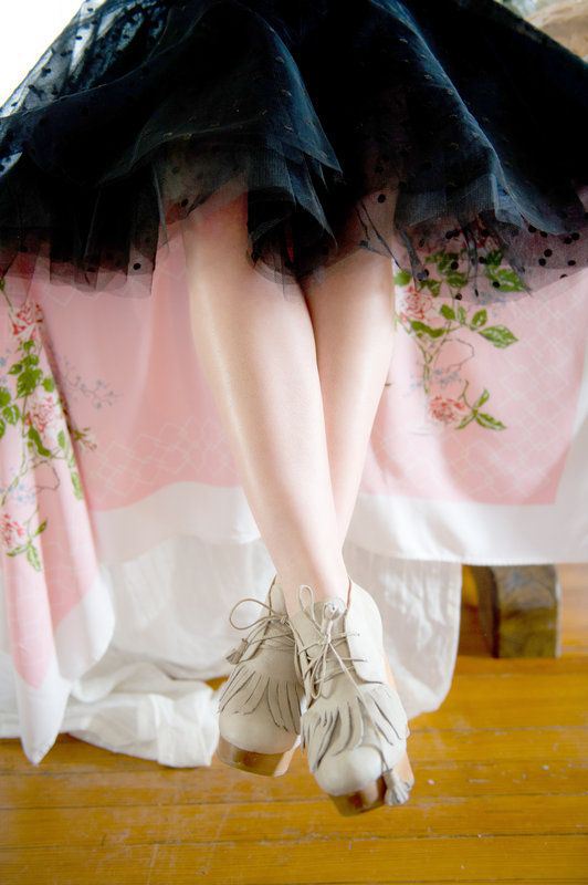 Dot Skirt with Floral Tablecloth - #YouSparkle Valentine's Day | Faith, Hope, Love, and Luck Survive Despite a Whiskered Accomplice
