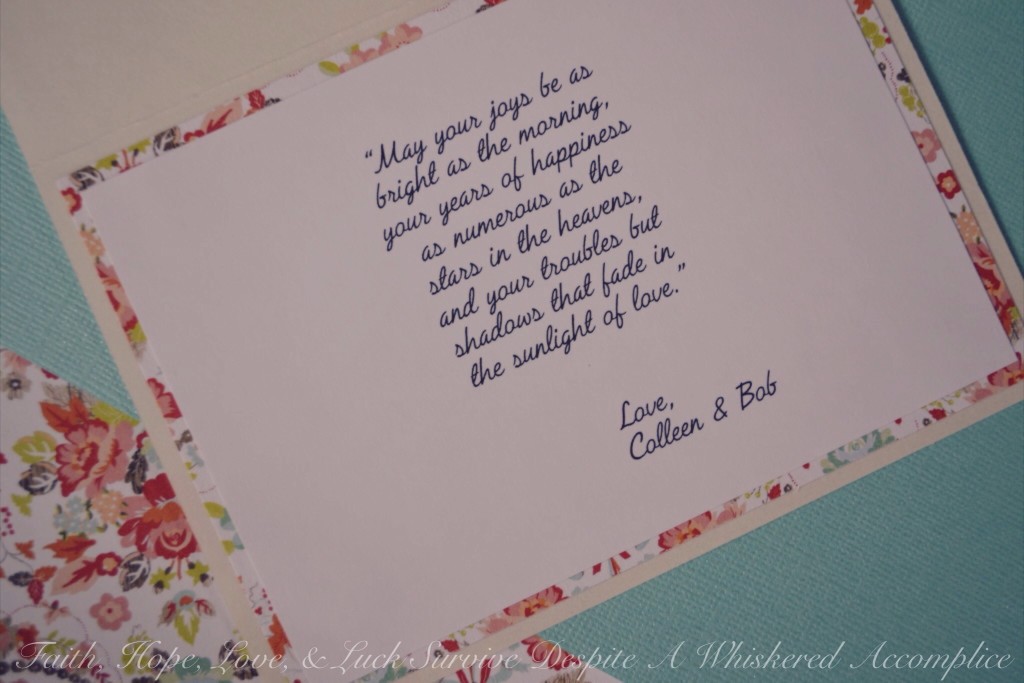 Irish Blessing Wedding Card | Faith, Hope, Love, and Luck Survive Despite a Whiskered Accomplice