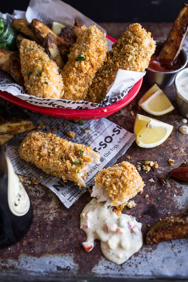Potato Chip Crusted Fish and Chips | Faith, Hope, Love, and Luck Survive Despite a Whiskered Accomplice